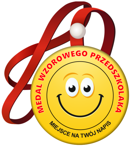 Medal na tasiemce: "Medal Wzorowego Przedszkolaka" (Buźka) + nadruk