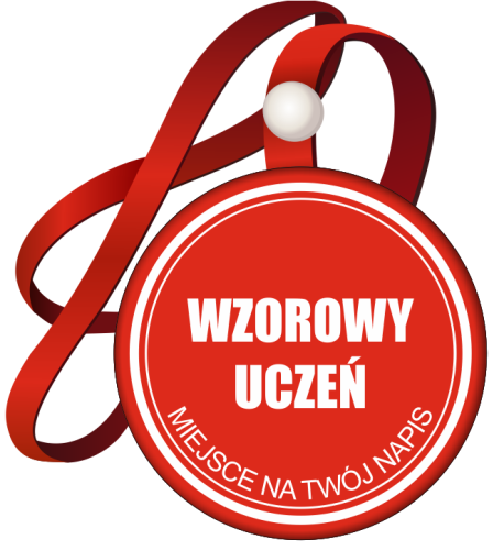 Medal na tasiemce: "Wzorowy Uczeń" + nadruk