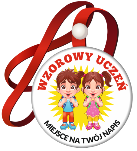 Medal na tasiemce: "Wzorowego Ucznia Dzieci 3" + nadruk