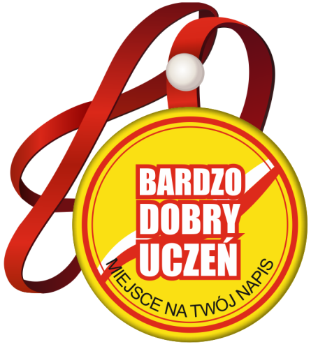 Medal na tasiemce: "Bardzo dobry uczeń" + nadruk
