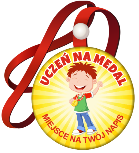 Medal na tasiemce: "Uczeń na medal" + nadruk