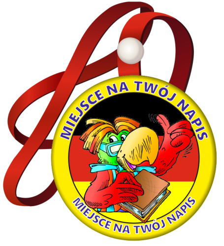 Medal na tasiemce: Język niemiecki (Papuga) + nadruk