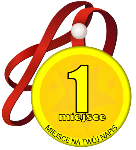 Medal na tasiemce: "Pierwsze miejsce" + nadruk