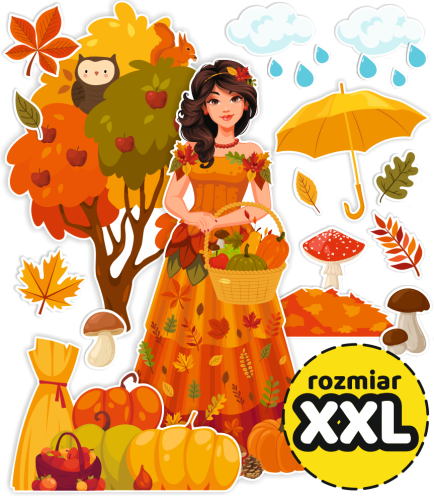 Dekoracja jesienna - Pani Jesień (rozmiar XXL)