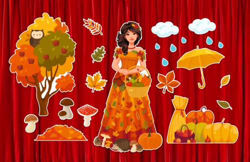 Dekoracja jesienna - Pani Jesień (rozmiar XXL)