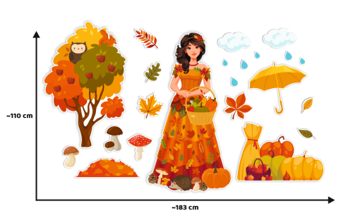 Dekoracja jesienna - Pani Jesień (rozmiar XXL)