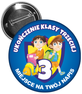 Przypinka ukończenia klasy trzeciej.