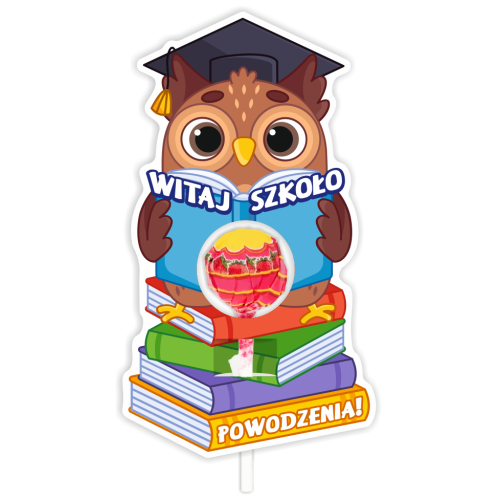 Opakowanie na lizaka - WITAJ SZKOŁO - Sowa