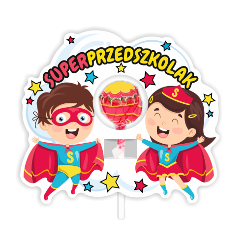 Opakowanie na lizaka - SUPERPRZEDSZKOLAK - DZIECI