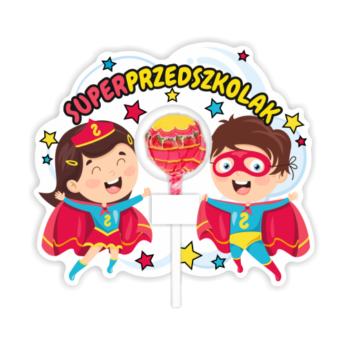 Opakowanie na lizaka - SUPERPRZEDSZKOLAK - DZIECI