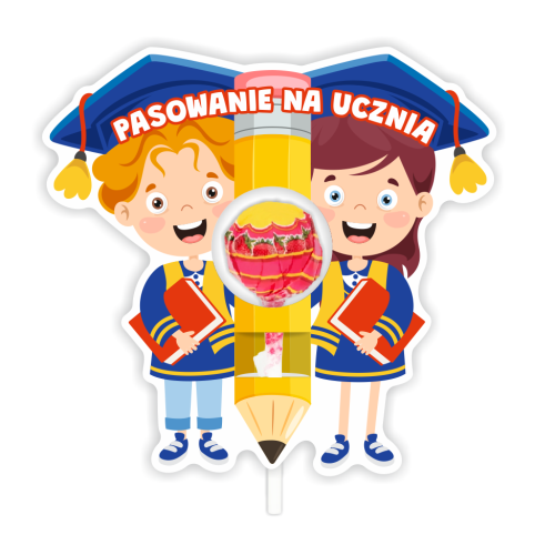 Opakowanie na lizaka - PASOWANIE NA UCZNIA - Dzieci w biretach