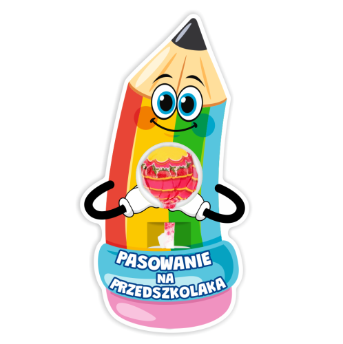Opakowanie na lizaka - PASOWANIE NA PRZEDSZKOLAKA - Kredka