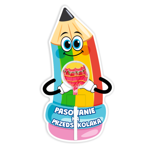 Opakowanie na lizaka - PASOWANIE NA PRZEDSZKOLAKA - Kredka