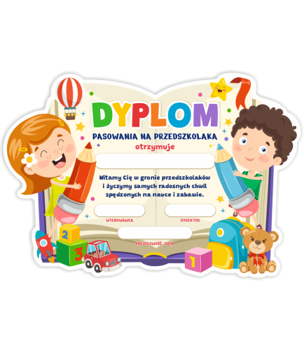 DYPLOM KSZTAŁT - PASOWANIE NA PRZEDSZKOLAKA - dzieci
