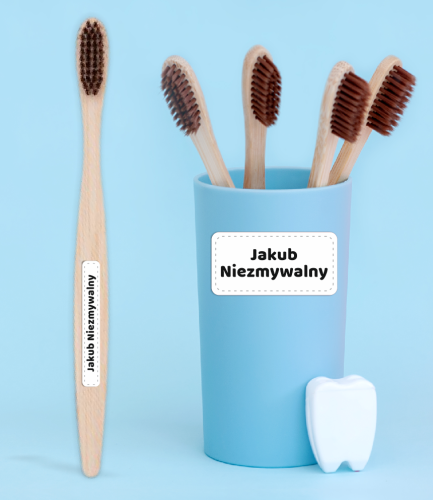 Naklejki imienne ZESTAW (wodoodporne, 70 szt.) - BIAŁY