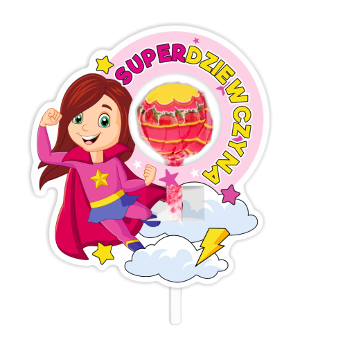 Opakowanie na lizaka - DZIEŃ KOBIET - Superdziewczyna