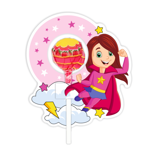 Opakowanie na lizaka - DZIEŃ KOBIET - Superdziewczyna