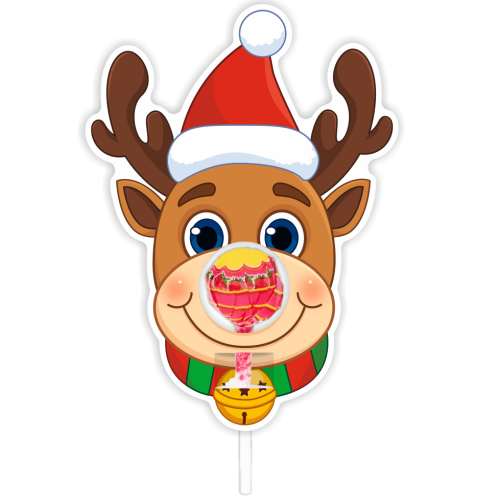 Opakowanie na lizaka - MIKOŁAJKI - Renifer