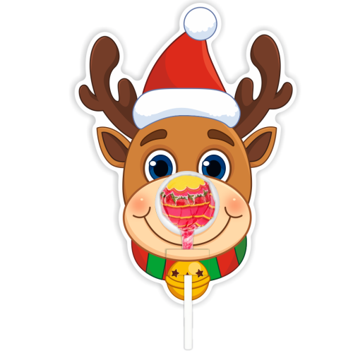 Opakowanie na lizaka - MIKOŁAJKI - Renifer