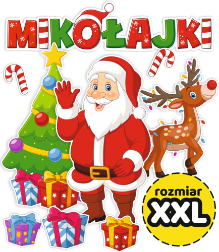 Dekoracja Świąteczna - Mikołajki (rozmiar XXL)