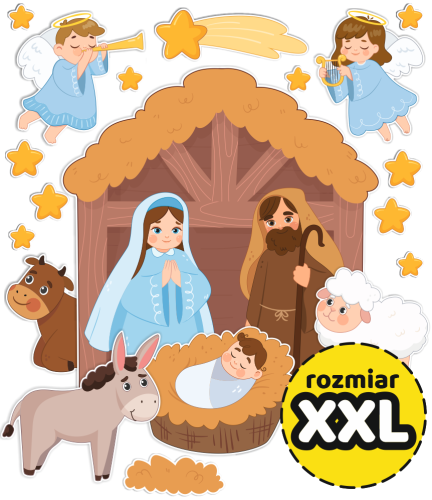 Dekoracja Świąteczna - Szopka Bożonarodzeniowa (rozmiar XXL)