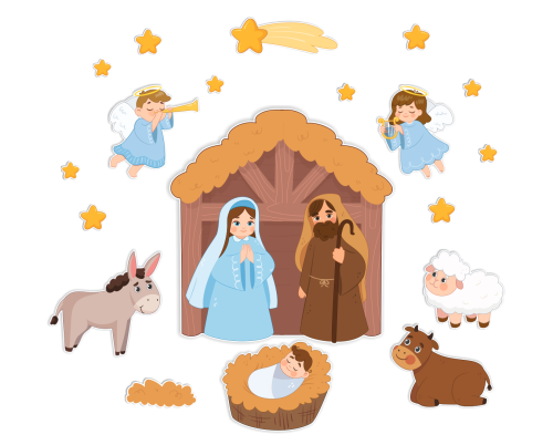 Dekoracja Świąteczna - Szopka Bożonarodzeniowa (rozmiar XXL)