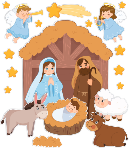 Dekoracja Świąteczna - Szopka Bożonarodzeniowa (rozmiar XXL)