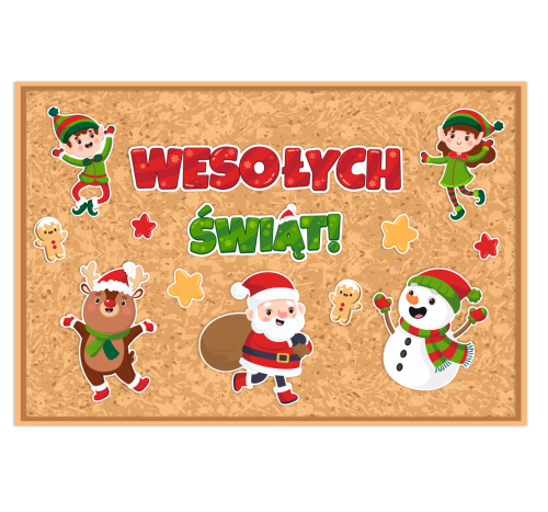 Dekoracja świąteczne - Wesołych Świąt! (~A3, jednostronna)