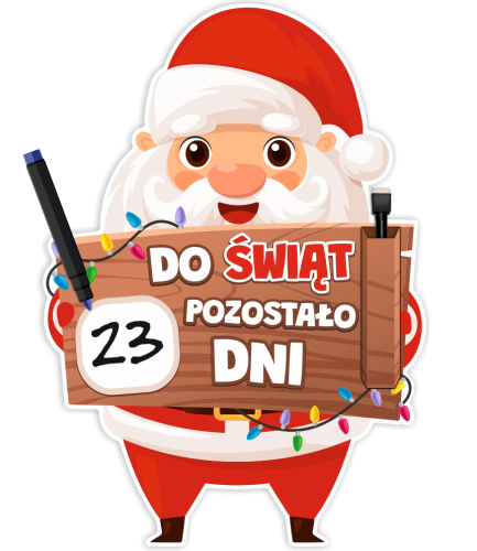 Dekoracja świąteczna - Odliczanie do Świąt (jednostronna)