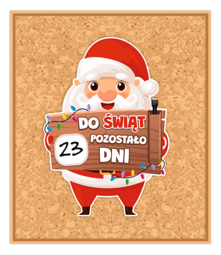 Dekoracja świąteczna - Odliczanie do Świąt (jednostronna)