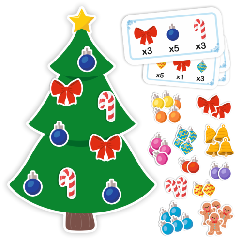 UKŁADANKA ZIMOWA - ŚWIĄTECZNA CHOINKA (71 elementów + 25 kart)