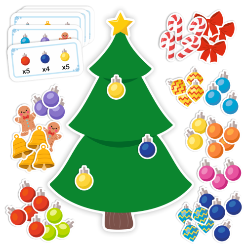 UKŁADANKA ZIMOWA - ŚWIĄTECZNA CHOINKA (71 elementów + 25 kart)