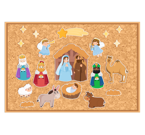 Dekoracja świąteczna na okna - Szopka Bożonarodzeniowa (dwustronna)