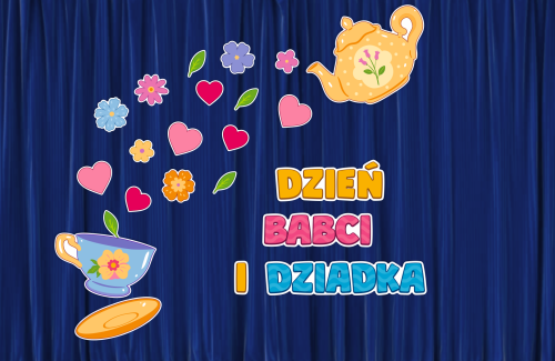 Dekoracja Dzień Babci i Dziadka - Dzbanek z filiżanką (rozmiar XXL)