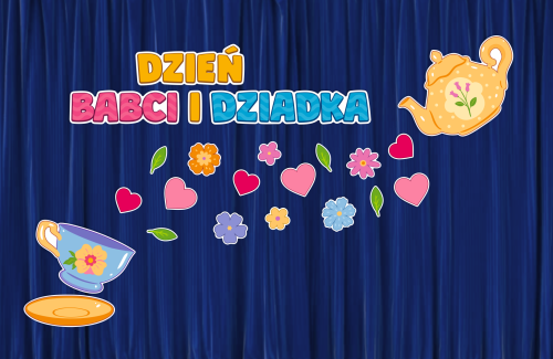 Dekoracja Dzień Babci i Dziadka - Dzbanek z filiżanką (rozmiar XXL)