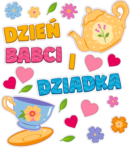 Dekoracja Dzień Babci i Dziadka - Dzbanek z filiżanką (rozmiar XXL)