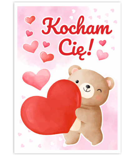 KARTKA WALENTYNKOWA - wzór 3 (format A6)