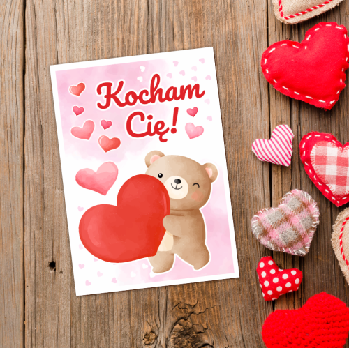 KARTKA WALENTYNKOWA - wzór 3 (format A6)