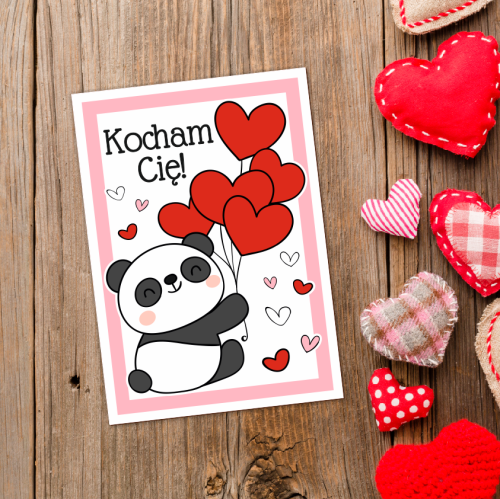 KARTKA WALENTYNKOWA - wzór 2 (format A6)