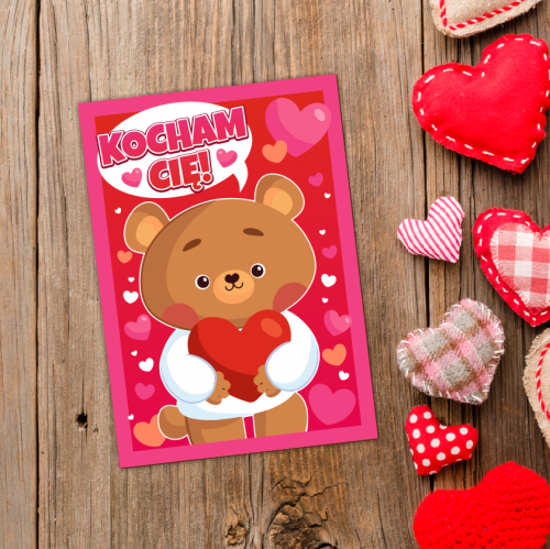 KARTKA WALENTYNKOWA - wzór 1 (format A6)