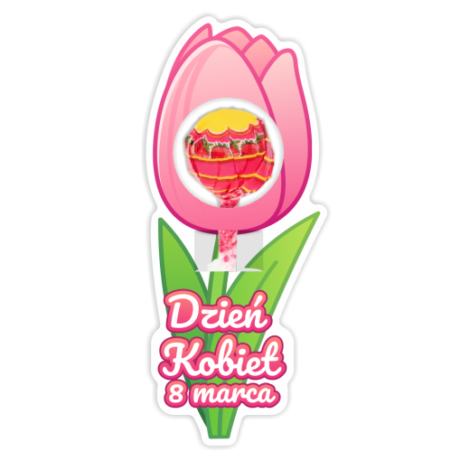 Opakowanie na lizaka - DZIEŃ KOBIET - Tulipan