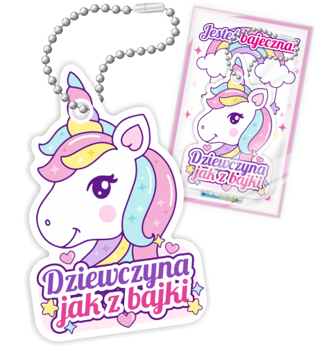 Breloczek kształt JEDNOROŻEC (dwustronny)