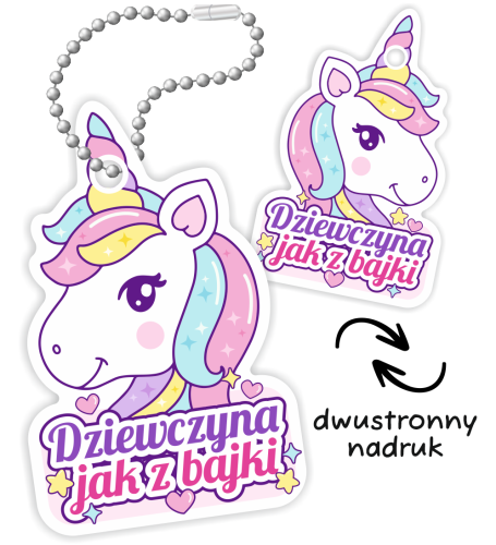 Breloczek kształt JEDNOROŻEC (dwustronny)