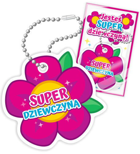 Breloczek kształt - KWIATEK (dwustronny)