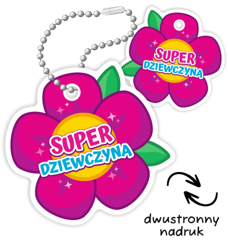 Breloczek kształt - KWIATEK (dwustronny)
