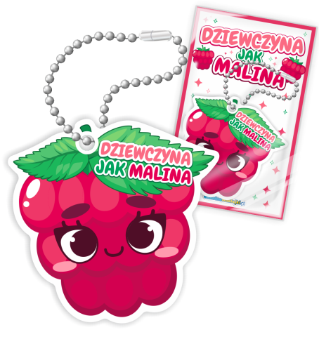 Breloczek kształt - MALINA (dwustronny)