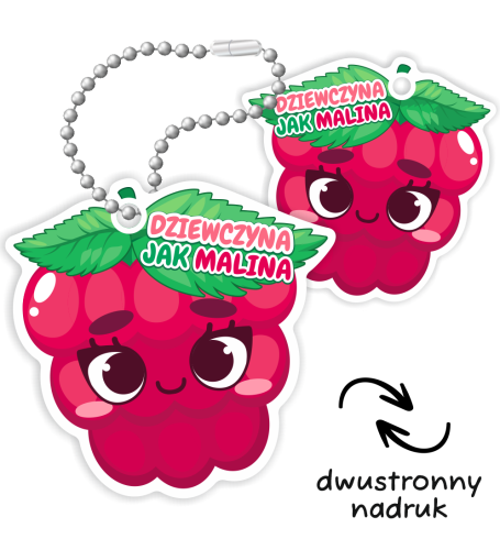 Breloczek kształt - MALINA (dwustronny)