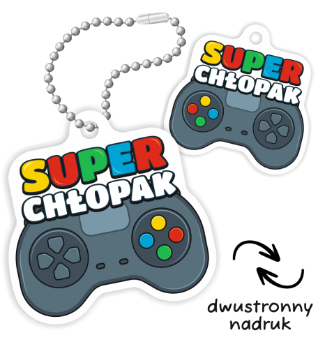 Breloczek kształt - KONTROLER/GAMER (dwustronny)