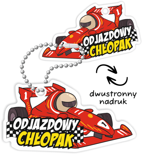 Breloczek kształt - WYŚCIGÓWKA (dwustronny)