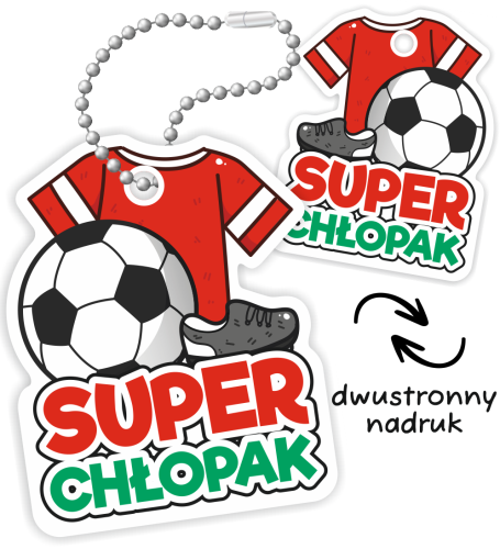 Breloczek kształt - PIŁKA NOŻNA (dwustronny)